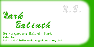 mark balinth business card