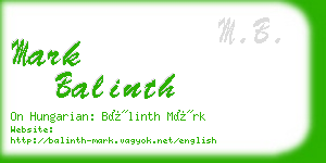mark balinth business card